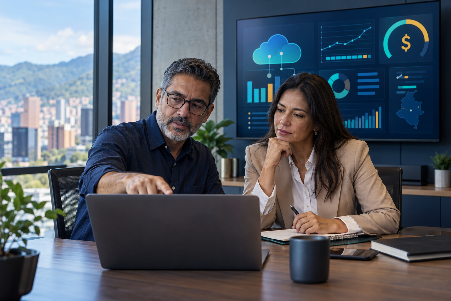 Profesionales revisando consumo y presupuesto cloud